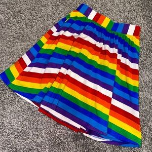 BEST OFFER ModCloth Rainbow Mini High Waisted Skater Skirt Excellent Condition!